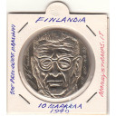 FINLANDIA 10 Markkaa Argento Fdc 1970 Centenario Nascita del Presidente Paasikivi KM# 51